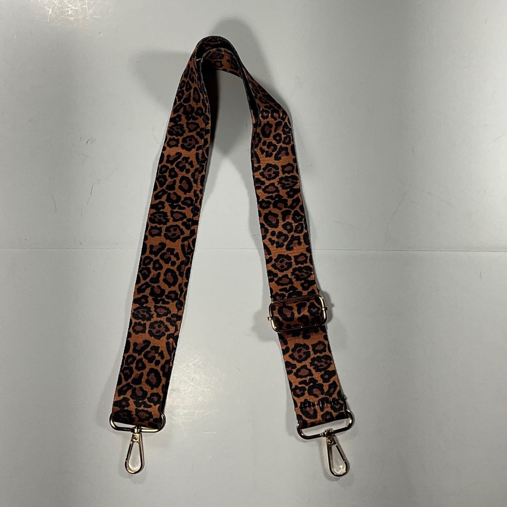 Leopard Print Adjustable Replacement Bag Strap Gold Hardware Crossbody Handbag